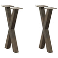 vidaXL Couchtischbeine X-Form 2 Stk. Naturstahl 38x(42-43) cm Stahl