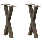 vidaXL Couchtischbeine X-Form 2 Stk. Naturstahl 38x(42-43) cm Stahl