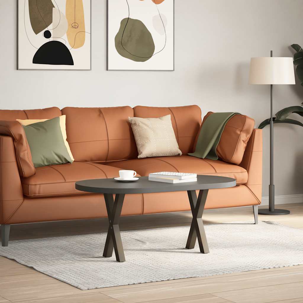 vidaXL Couchtischbeine X-Form 2 Stk. Naturstahl 38x(42-43) cm Stahl