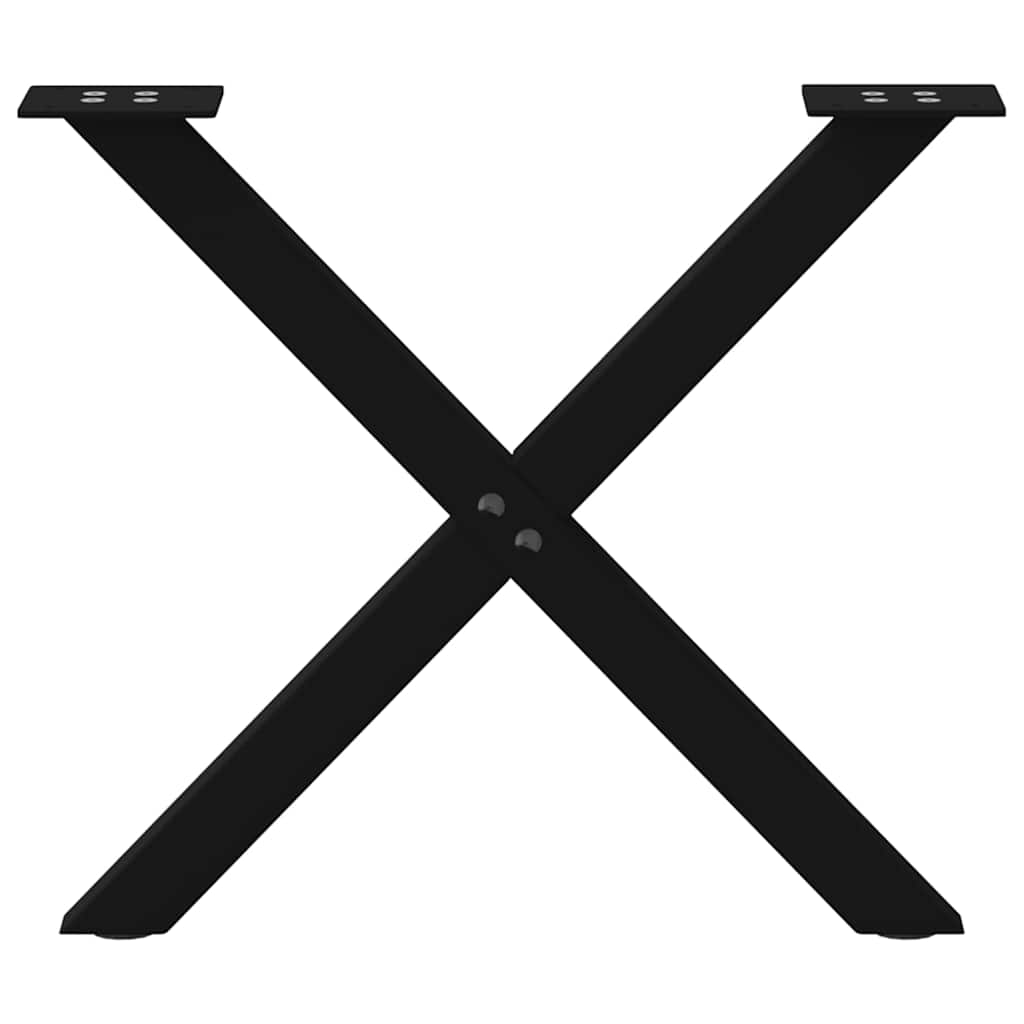 vidaXL Couchtischbeine X-Form 2 Stk. Schwarz 50x(42-43) cm Stahl