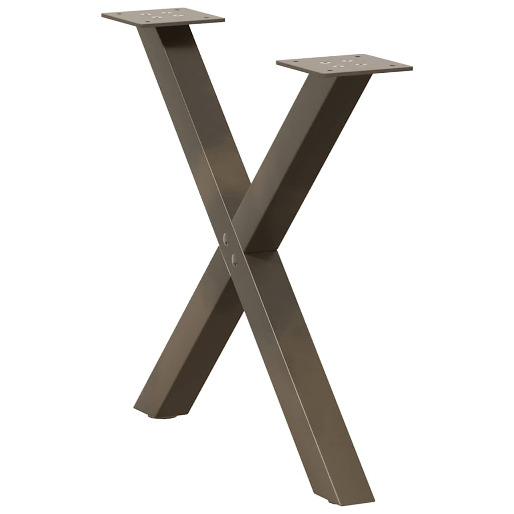 vidaXL Couchtischbeine X-Form 2 Stk. Naturstahl 50x(42-43) cm Stahl