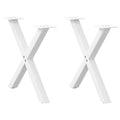 vidaXL Couchtischbeine X-Form 2 Stk. Weiß 60x(42-43) cm Stahl