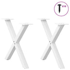 vidaXL Couchtischbeine X-Form 2 Stk. Weiß 60x(42-43) cm Stahl
