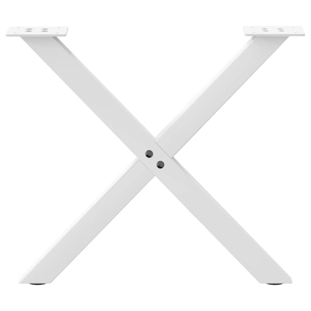 vidaXL Couchtischbeine X-Form 2 Stk. Weiß 60x(42-43) cm Stahl