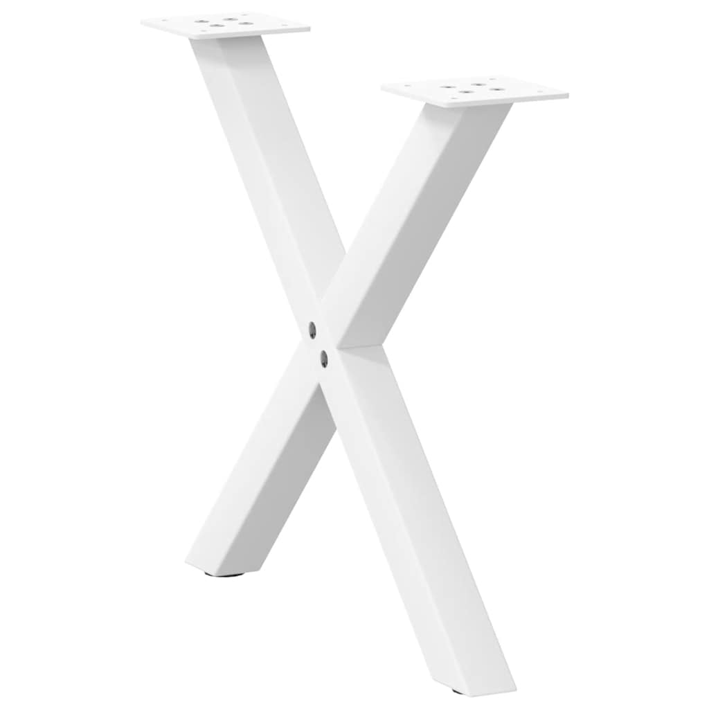 vidaXL Couchtischbeine X-Form 2 Stk. Weiß 60x(42-43) cm Stahl