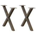 vidaXL Couchtischbeine X-Form 2 Stk. Naturstahl 60x(42-43) cm Stahl