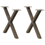 vidaXL Couchtischbeine X-Form 2 Stk. Naturstahl 60x(42-43) cm Stahl