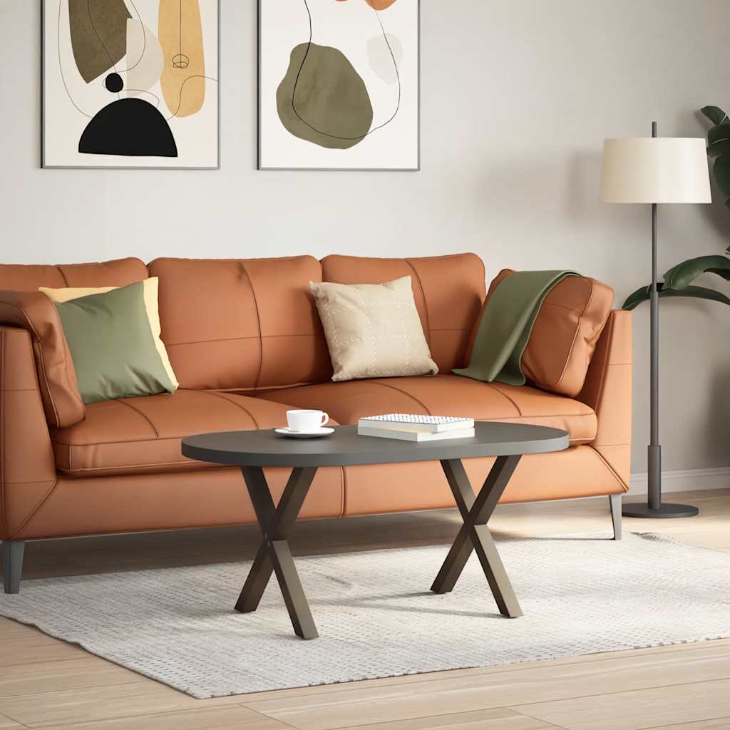 vidaXL Couchtischbeine X-Form 2 Stk. Naturstahl 60x(42-43) cm Stahl