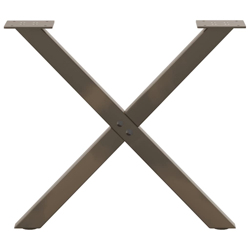 vidaXL Couchtischbeine X-Form 2 Stk. Naturstahl 60x(42-43) cm Stahl