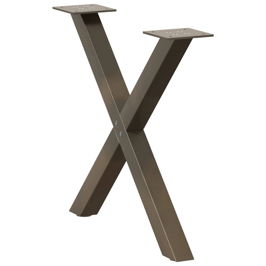 vidaXL Couchtischbeine X-Form 2 Stk. Naturstahl 60x(42-43) cm Stahl