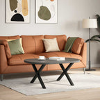 vidaXL Couchtischbeine X-Form 2 Stk. Schwarz 70x(42-43) cm Stahl