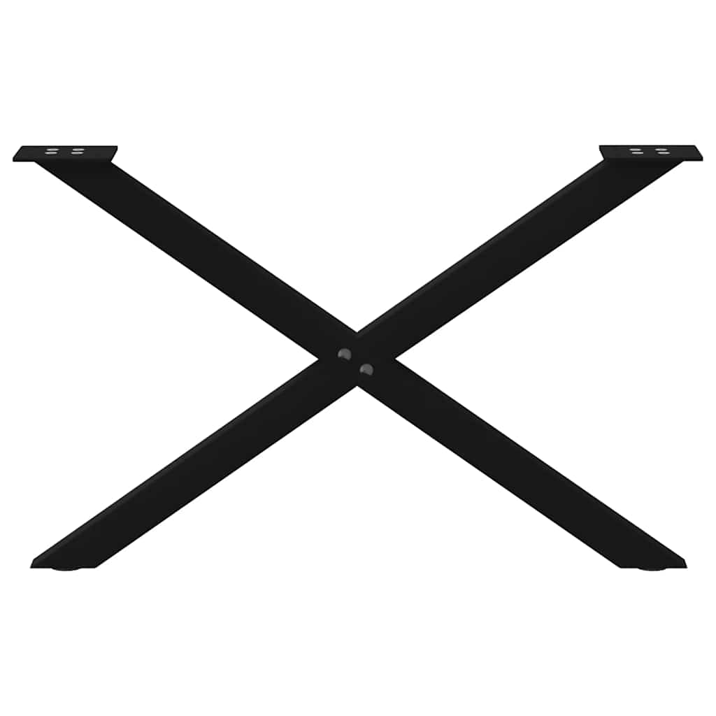 vidaXL Couchtischbeine X-Form 2 Stk. Schwarz 70x(42-43) cm Stahl