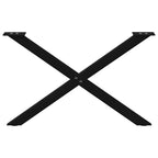 vidaXL Couchtischbeine X-Form 2 Stk. Schwarz 70x(42-43) cm Stahl