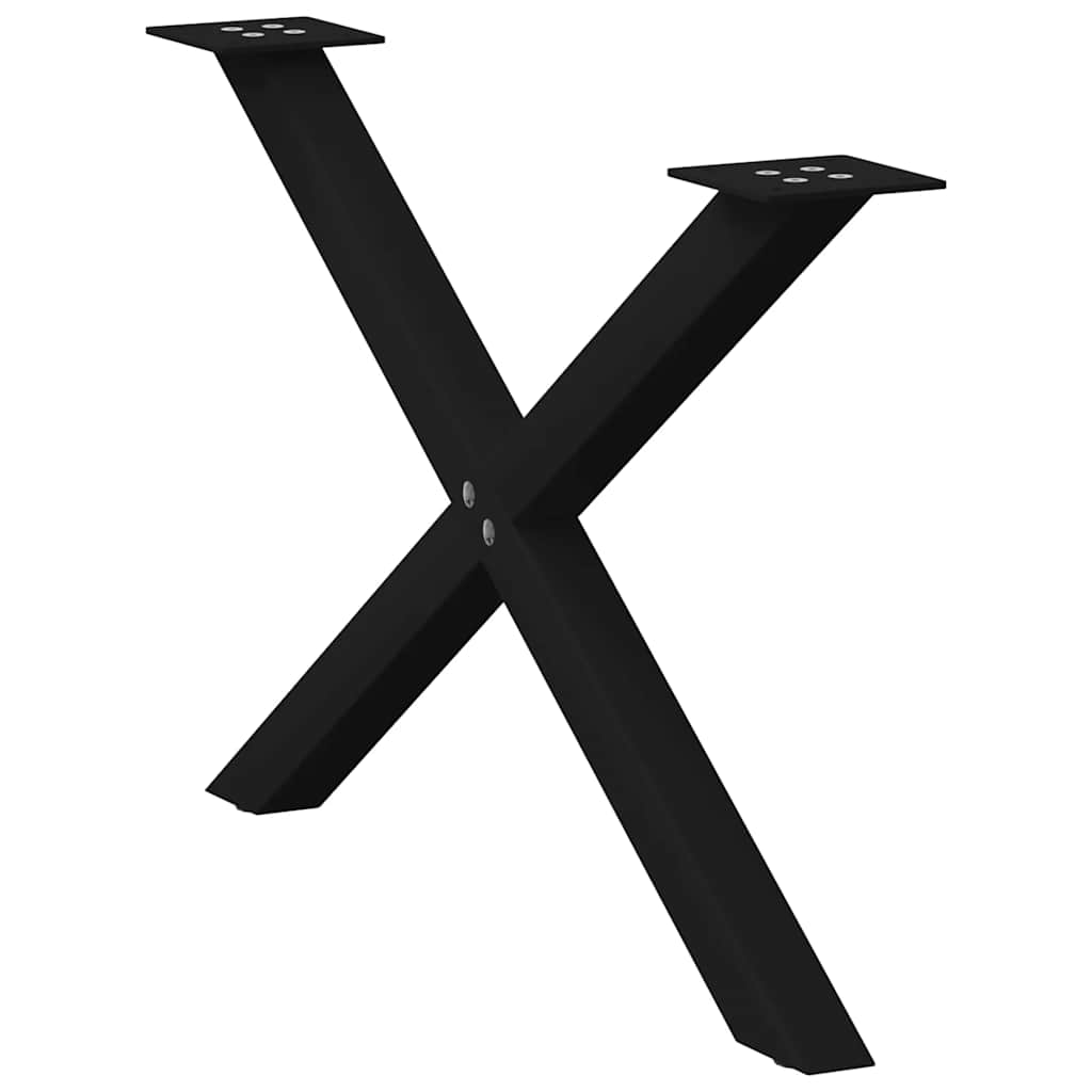 vidaXL Couchtischbeine X-Form 2 Stk. Schwarz 70x(42-43) cm Stahl