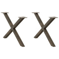 vidaXL Couchtischbeine X-Form 2 Stk. Naturstahl 70x(42-43) cm Stahl