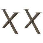 vidaXL Couchtischbeine X-Form 2 Stk. Naturstahl 70x(42-43) cm Stahl