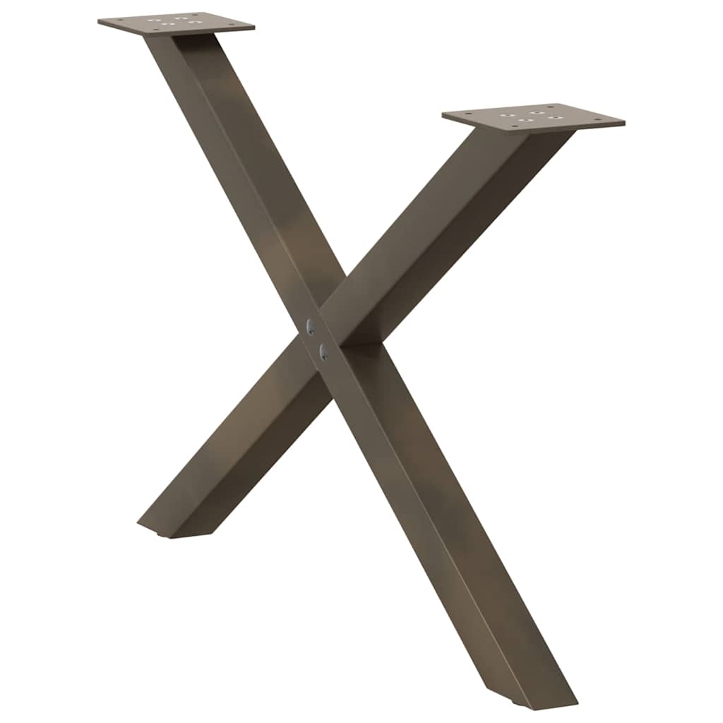 vidaXL Couchtischbeine X-Form 2 Stk. Naturstahl 70x(42-43) cm Stahl