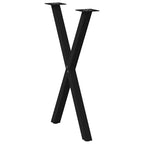 vidaXL Esstischbeine X-Form 2 Stk. Schwarz 50x(72-73) cm Stahl