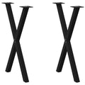vidaXL Esstischbeine X-Form 2 Stk. Schwarz 57x(72-73) cm Stahl