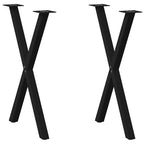vidaXL Esstischbeine X-Form 2 Stk. Schwarz 57x(72-73) cm Stahl