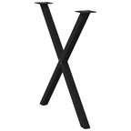 vidaXL Esstischbeine X-Form 2 Stk. Schwarz 70x(72-73) cm Stahl