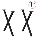 vidaXL Esstischbeine X-Form 2 Stk. Schwarz 80x(72-73) cm Stahl