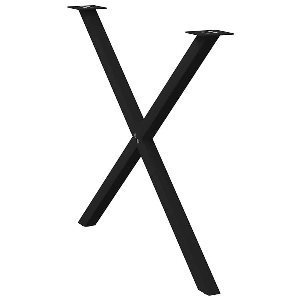 vidaXL Esstischbeine X-Form 2 Stk. Schwarz 90x(72-73) cm Stahl