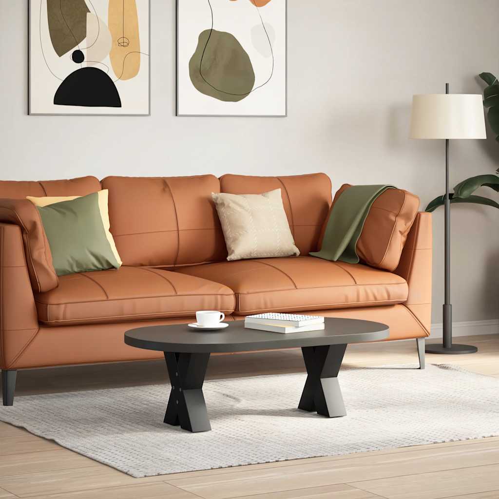vidaXL Couchtischbeine X-Form 2 Stk. Schwarz 40x(30-31) cm Stahl