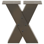 vidaXL Couchtischbeine X-Form 2 Stk. Naturstahl 40x(30-31) cm Stahl