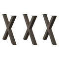vidaXL Esstischbeine X-Form 3 Stk. Naturstahl 70x(72-73) cm Stahl