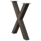 vidaXL Esstischbeine X-Form 3 Stk. Naturstahl 70x(72-73) cm Stahl