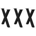 vidaXL Esstischbeine X-Form 3 Stk. Schwarz 80x(72-73) cm Stahl
