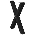 vidaXL Esstischbeine X-Form 3 Stk. Schwarz 80x(72-73) cm Stahl
