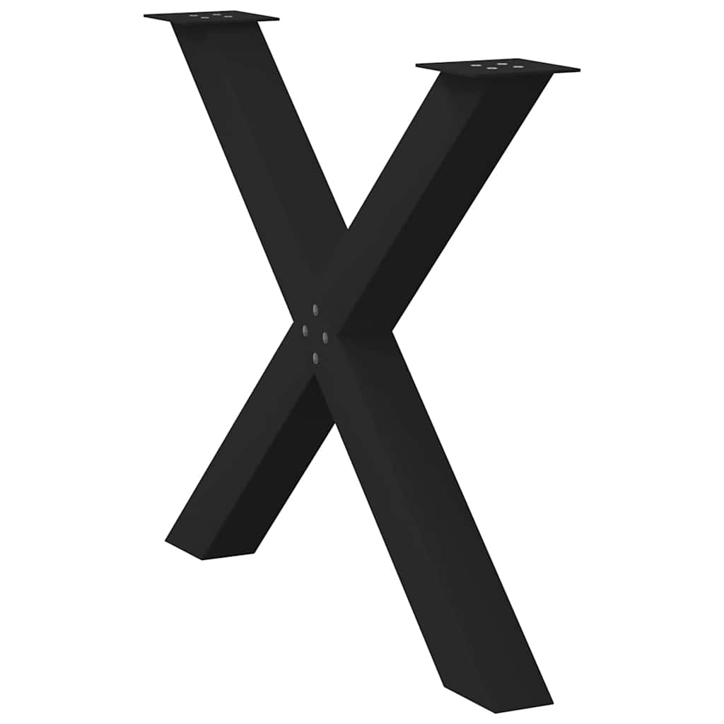 vidaXL Esstischbeine X-Form 3 Stk. Schwarz 90x(72-73) cm Stahl
