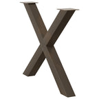 vidaXL Esstischbeine X-Form 3 Stk. Naturstahl 90x(72-73) cm Stahl