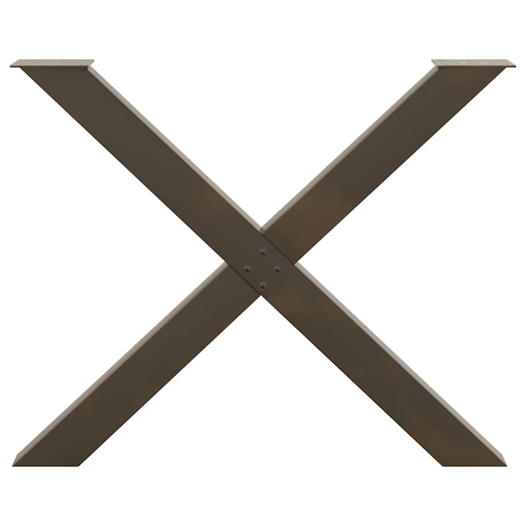 vidaXL Esstischbeine X-Form 3 Stk. Naturstahl 90x(72-73) cm Stahl