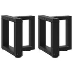 vidaXL Couchtischbeine T-Form 2 Stk. Schwarz 30x25x(30-31) cm Stahl