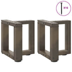 vidaXL Couchtischbeine T-Form 2 Stk. Naturstahl 30x25x(30-31) cm Stahl