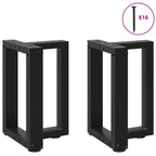 vidaXL Couchtischbeine T-Form 2 Stk. Schwarz 28x25x(42-43) cm Stahl