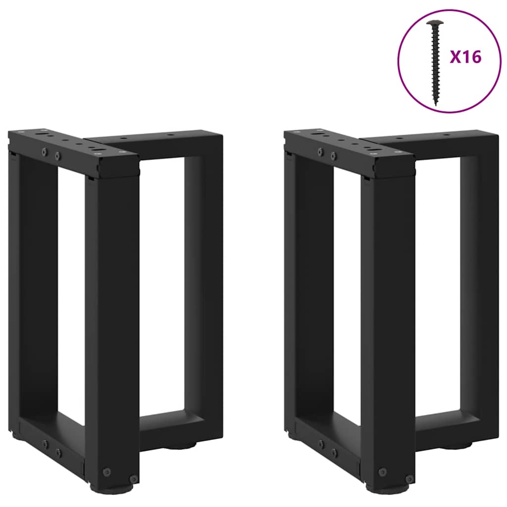 vidaXL Couchtischbeine T-Form 2 Stk. Schwarz 28x25x(42-43) cm Stahl