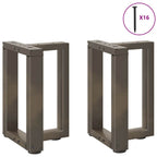 vidaXL Couchtischbeine T-Form 2 Stk. Naturstahl 28x25x(42-43) cm Stahl