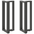 vidaXL Konsolentischbeine T-Form 2Stk. Anthrazit 25x28x(72-73)cm Stahl