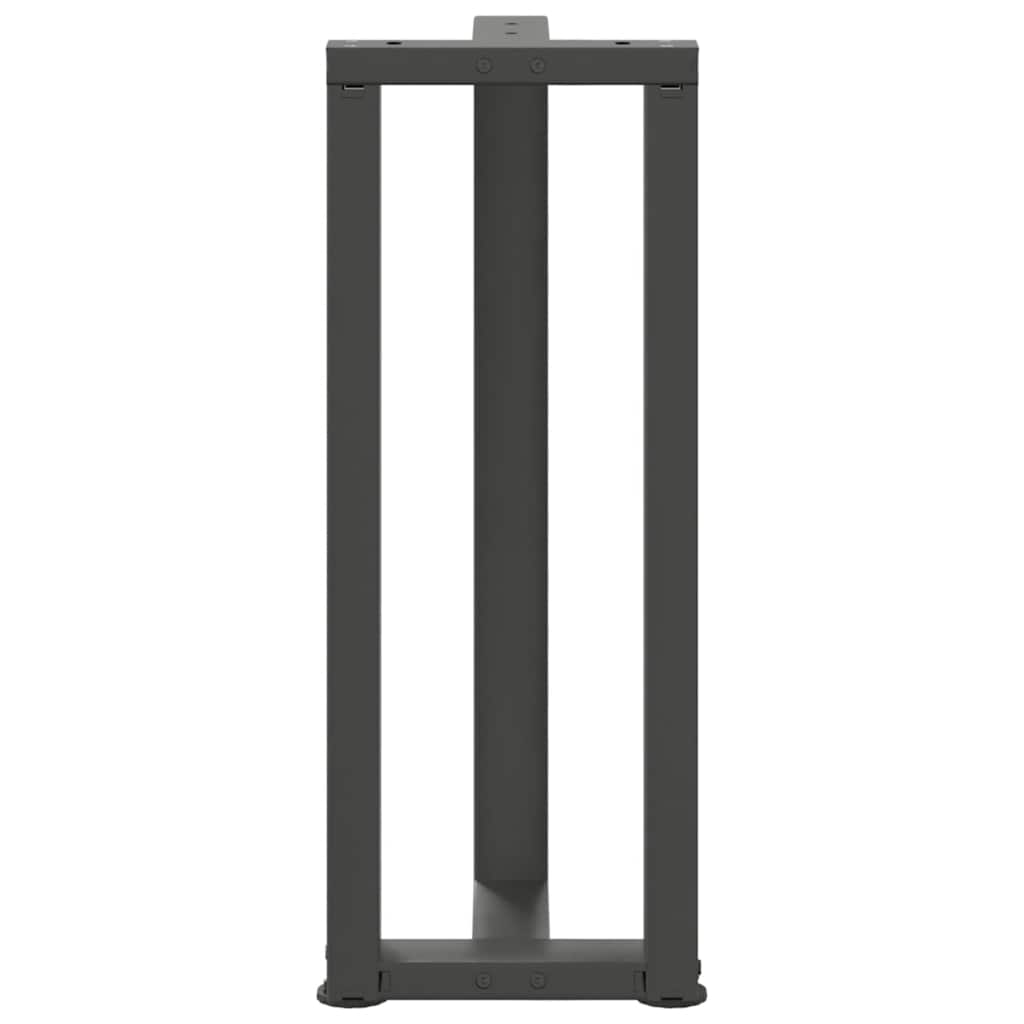 vidaXL Konsolentischbeine T-Form 2Stk. Anthrazit 25x28x(72-73)cm Stahl
