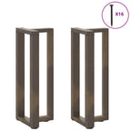 vidaXL Konsolentischbeine T-Form 2 Stk. Naturstahl 38x25x(72-73) cm