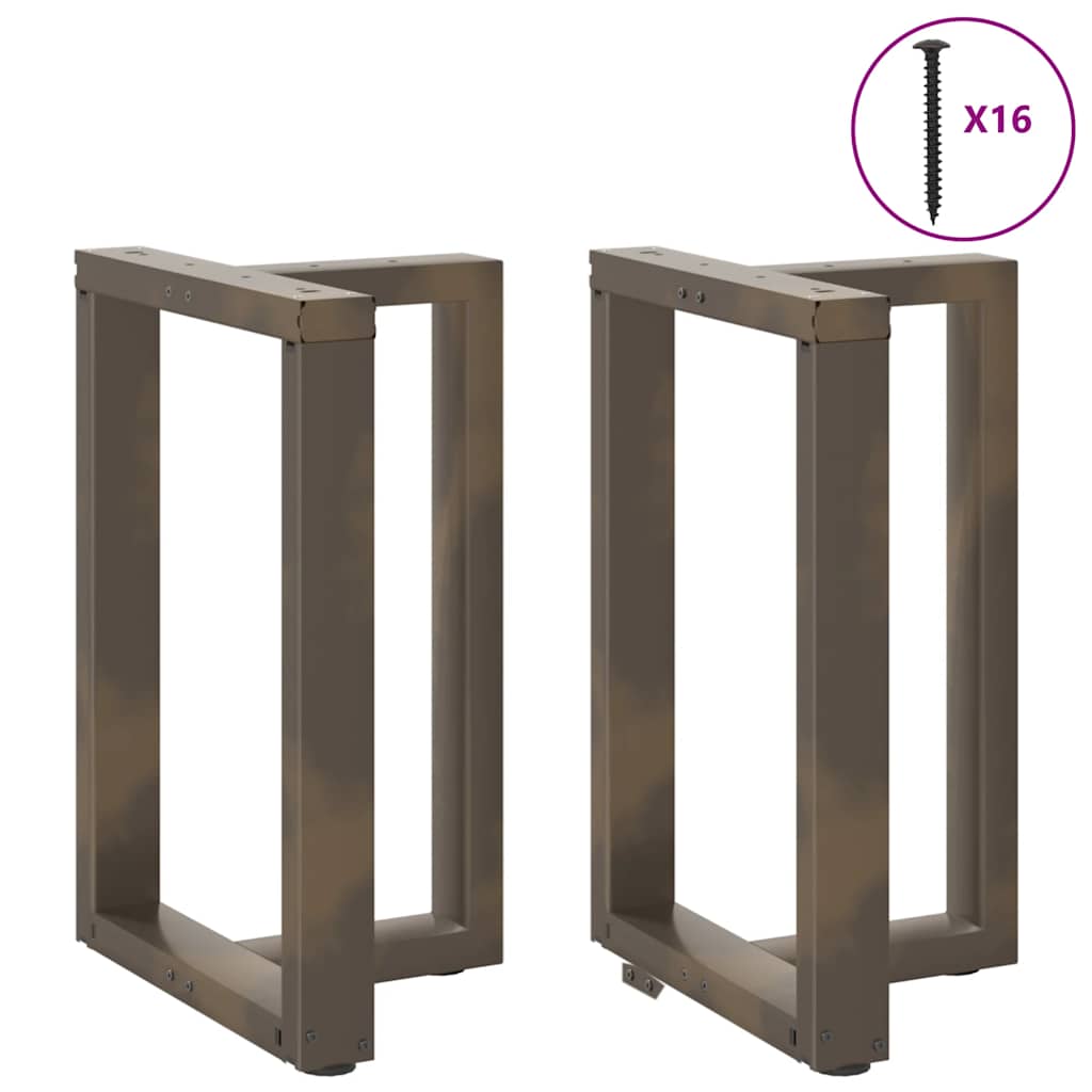 vidaXL Esstischbeine T-Form 2 Stk. Naturstahl 50x35x(72-73) cm Stahl