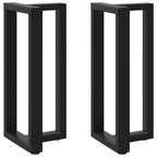 vidaXL Bartischbeine T-Form 2 Stk. Schwarz 40x35x(90-91) cm Stahl
