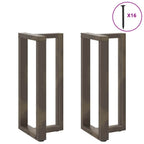 vidaXL Bartischbeine T-Form 2 Stk. Naturstahl 40x35x(90-91) cm Stahl