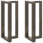 vidaXL Bartischbeine T-Form 2 Stk. Naturstahl 40x35x(90-91) cm Stahl
