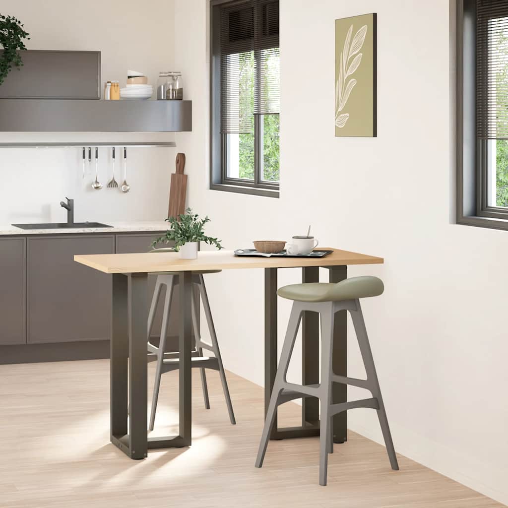 vidaXL Bartischbeine T-Form 2 Stk. Naturstahl 40x35x(90-91) cm Stahl