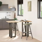 vidaXL Bartischbeine T-Form 2 Stk. Naturstahl 40x35x(90-91) cm Stahl
